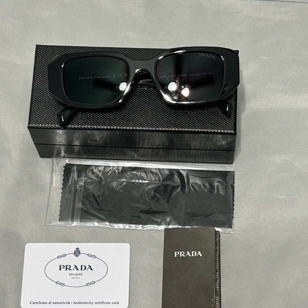 Prada Men's Black Rectangular Sunglasses - Picture 3 of 3